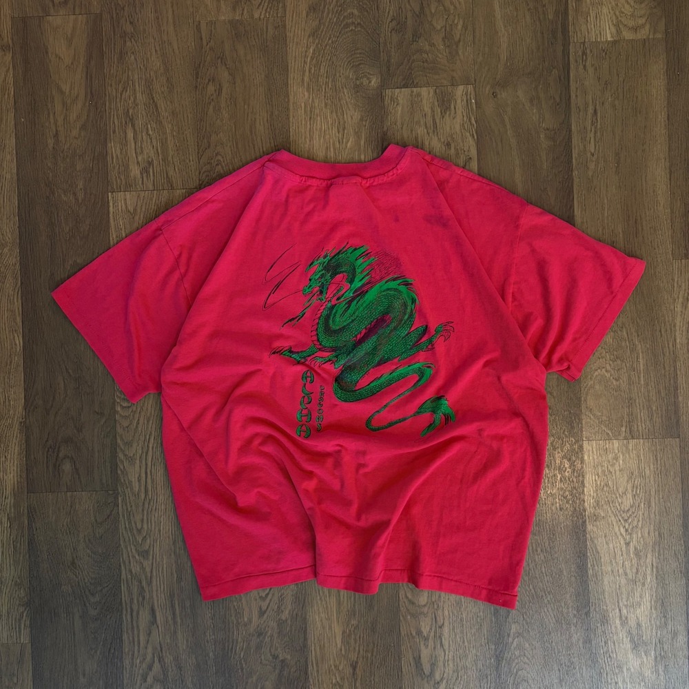 VTG 90s Hanes Heavy Single Stitch Alpha Co Run Team Japan Dragon Running Shirt